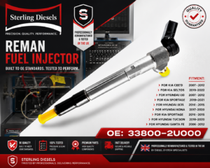 Reman Fuel Injector For Hyundai Kia 1.6 CRDi 2018 - 33800-2U000